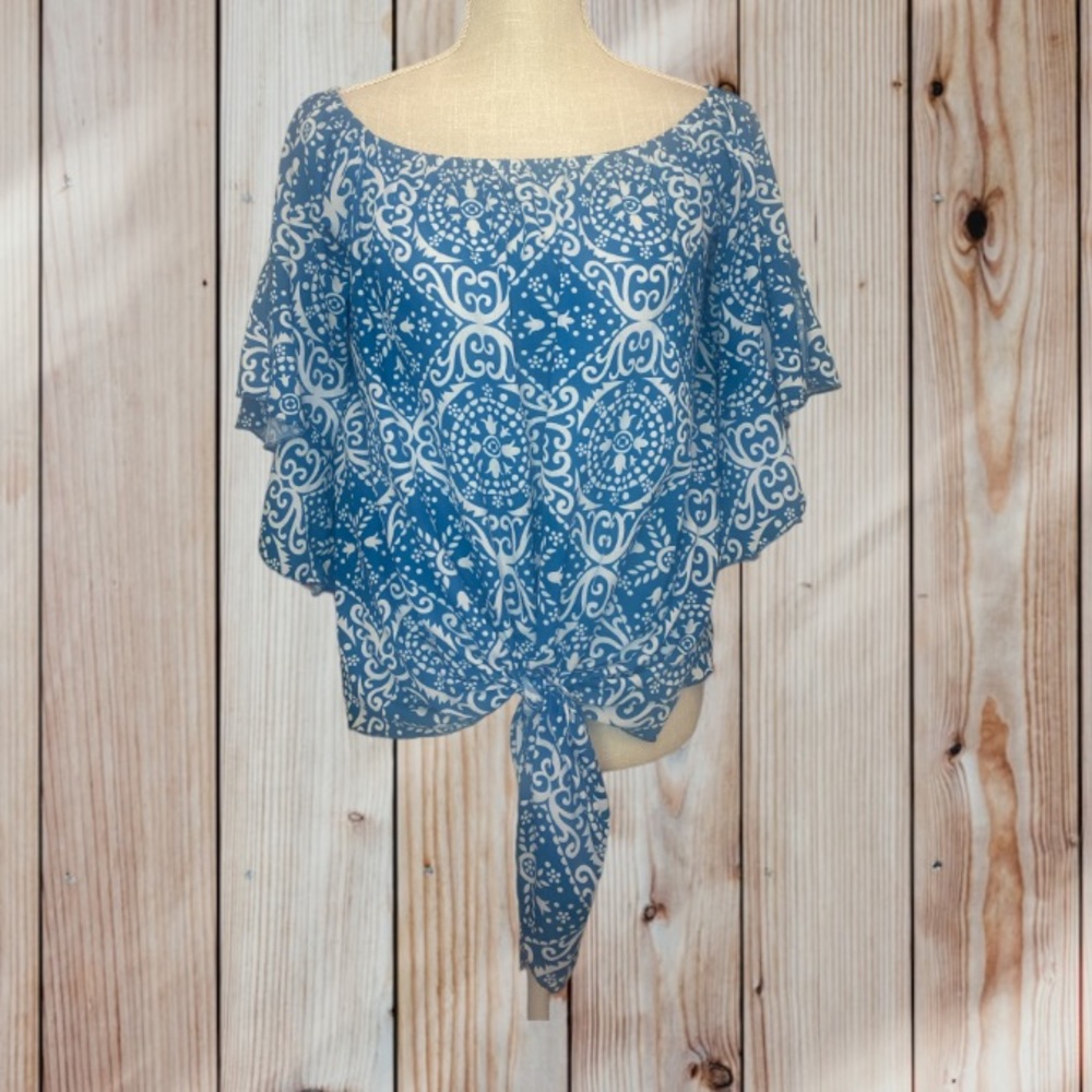 Off Shoulder Split Bell Sleeve Blouse